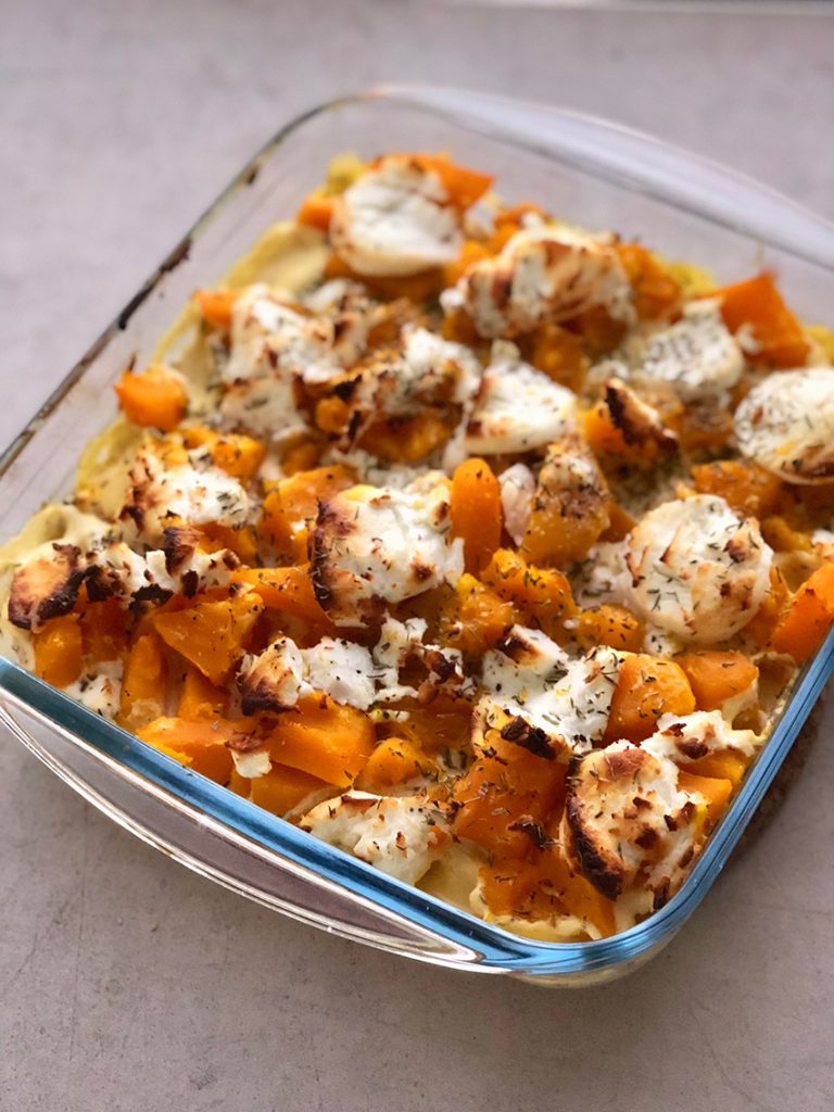 recettes végétariennes automne gratin de potimarron chèvre