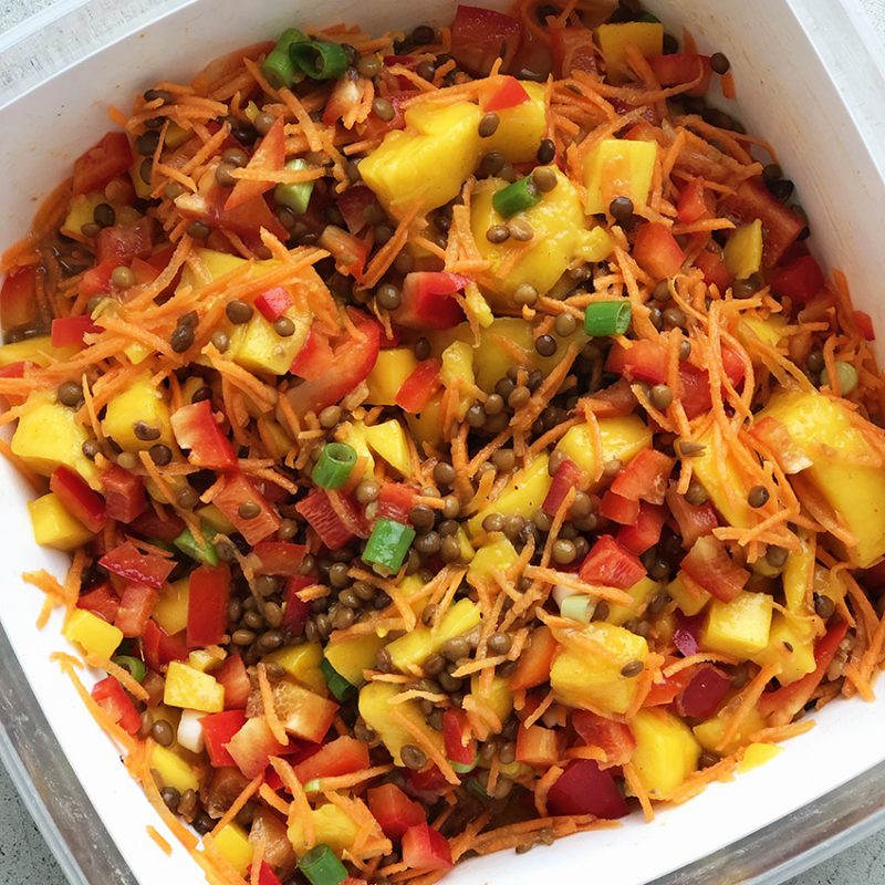 Salade de lentilles fruitée – vegan