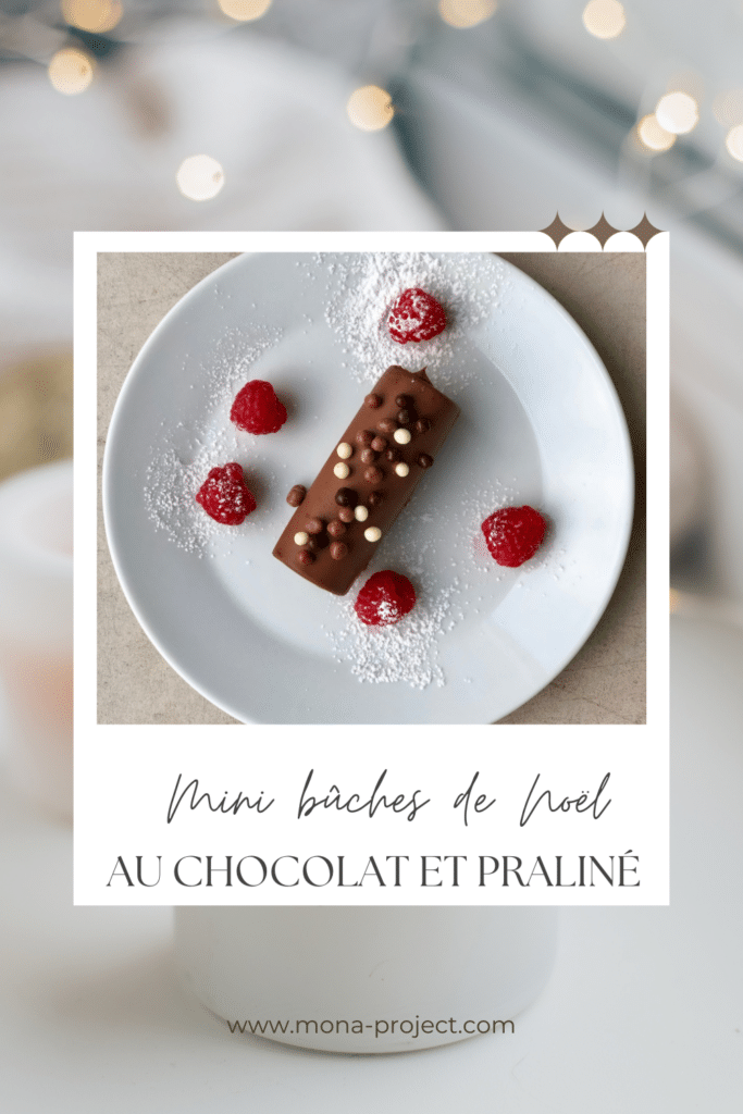 mini bûches de noel au chocolat et praliné