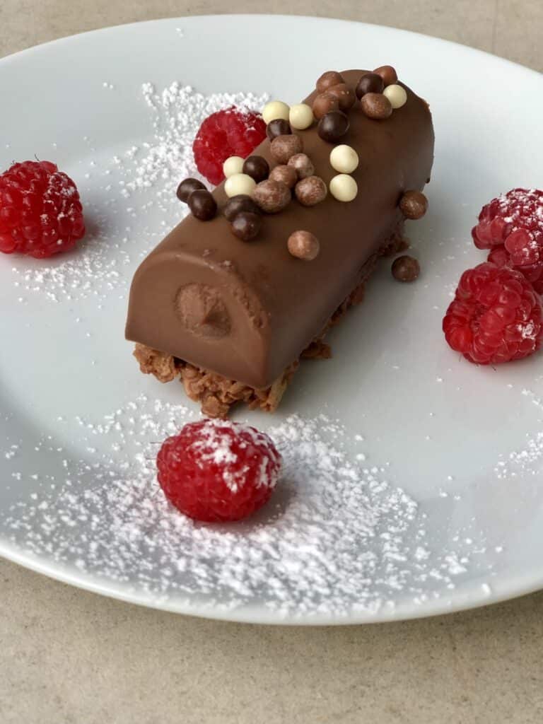 mini bûches de Noël au chocolat et praliné